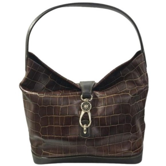 Dooney & Bourke Handbags - Dooney & Bourke Croco Embossed Leather Handbag